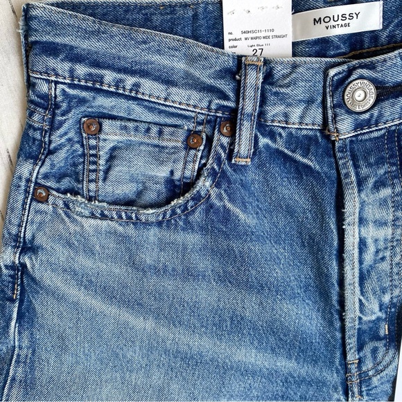 MOUSSY Waipio Wide Straight Jeans, Japanese Denim, Sz 27 - Picture 8 of 13